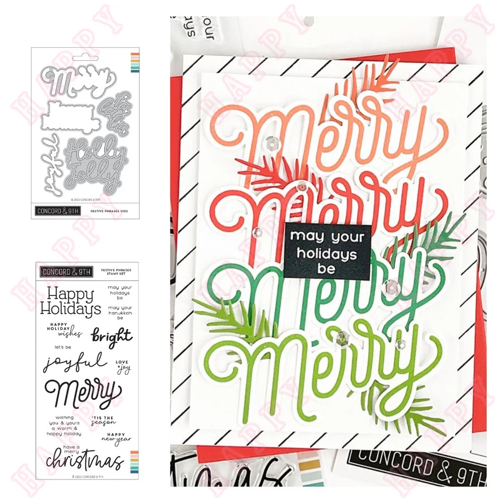 Metal Cutting Dies Clear Stamps Festive Phrases For Template DIY Scrapbook Diary Album Paper Decoration Embossing Craft Moulds
Metal Cutting Dies Clear Stamps Festive Phrases For Template DIY Scrapbook Diary Album Paper Decoration Embossing Craft Moulds