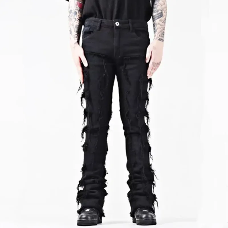 Vintage Tassel Jeans Men's Black Fashion High Street Straight Slim Stretch Splicing Trousers Male Clothes Denim Trousers
Vintage Tassel Jeans Men's Black Fashion High Street Straight Slim Stretch Splicing Trousers Male Clothes Denim Trousers