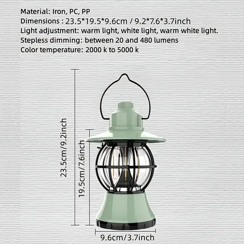 Retro Camping Tent Lights For Outdoor Yard Camp, Mood Lights, Handle LED Multifunction Long Life Waterproof Lights
Retro Camping Tent Lights For Outdoor Yard Camp, Mood Lights, Handle LED Multifunction Long Life Waterproof Lights