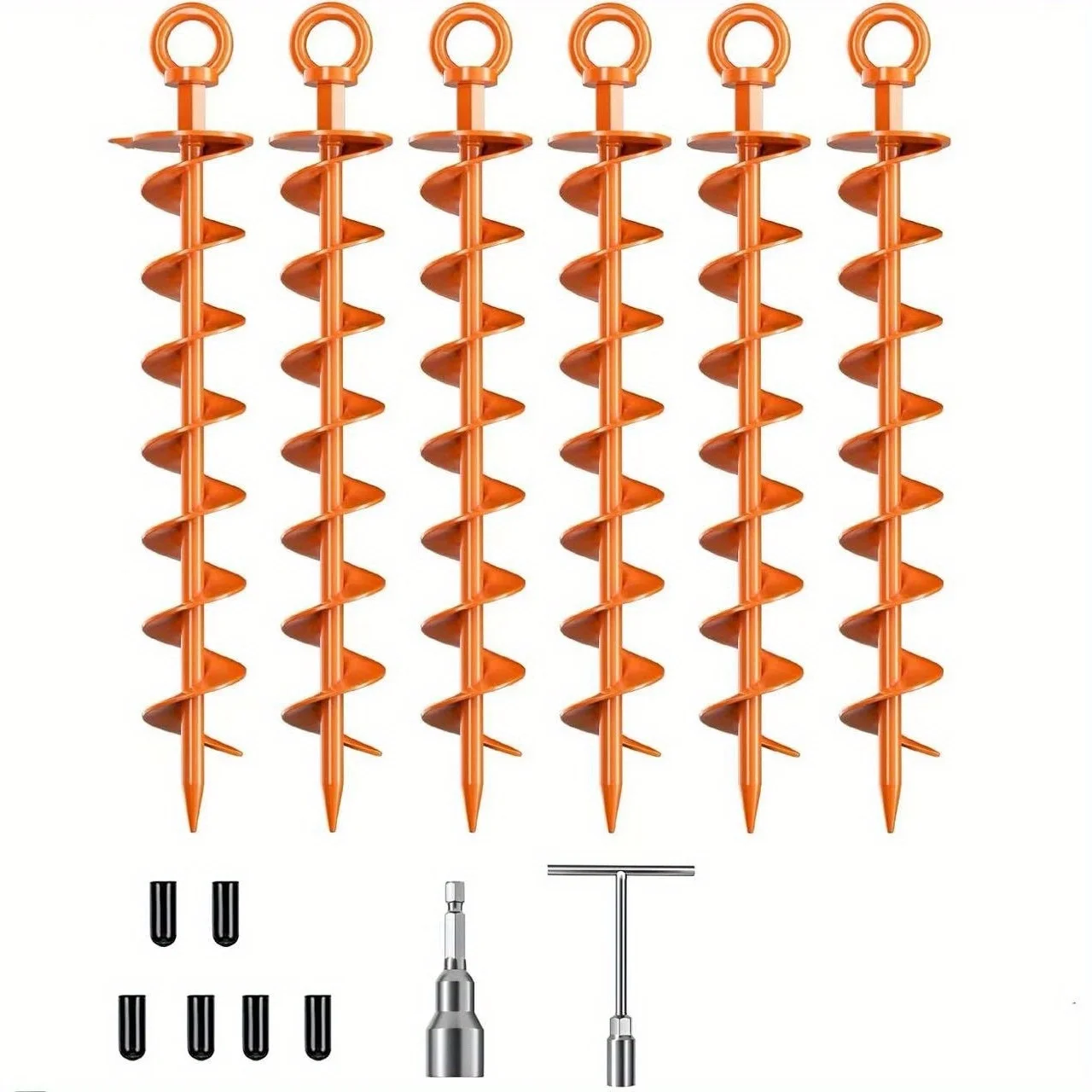 Set of Six Ground Anchors, Robust Ground Pads for Bungee Poles, Wind-Resistant Tent Stakes, Ideal for Tents, Trampolines, Pavilions, Carports, Animal Trap Anchors, Sunshades, And Swing Sets, in Orange Color
Set of Six Ground Anchors, Robust Ground Pads for Bungee Poles, Wind-Resistant Tent Stakes, Ideal for Tents, Trampolines, Pavilions, Carports, Animal Trap Anchors, Sunshades, And Swing Sets, in Orange Color