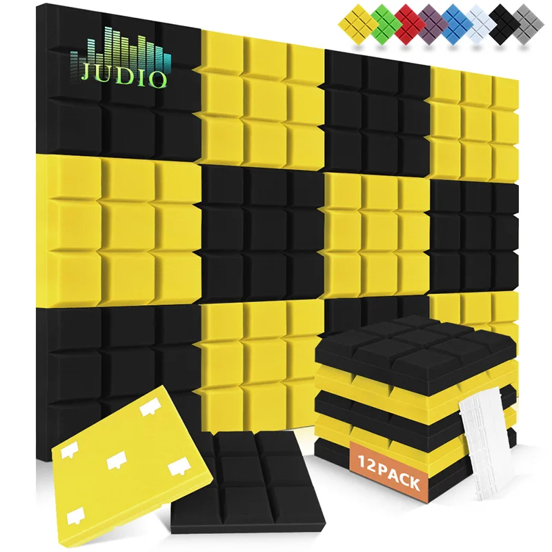 Sound Absorption Treatment Panel 12 Pcs, Home Music Studio Isolation Equipment, High Density Sound Proof Foam Panels Sponge Pad
Sound Absorption Treatment Panel 12 Pcs, Home Music Studio Isolation Equipment, High Density Sound Proof Foam Panels Sponge Pad