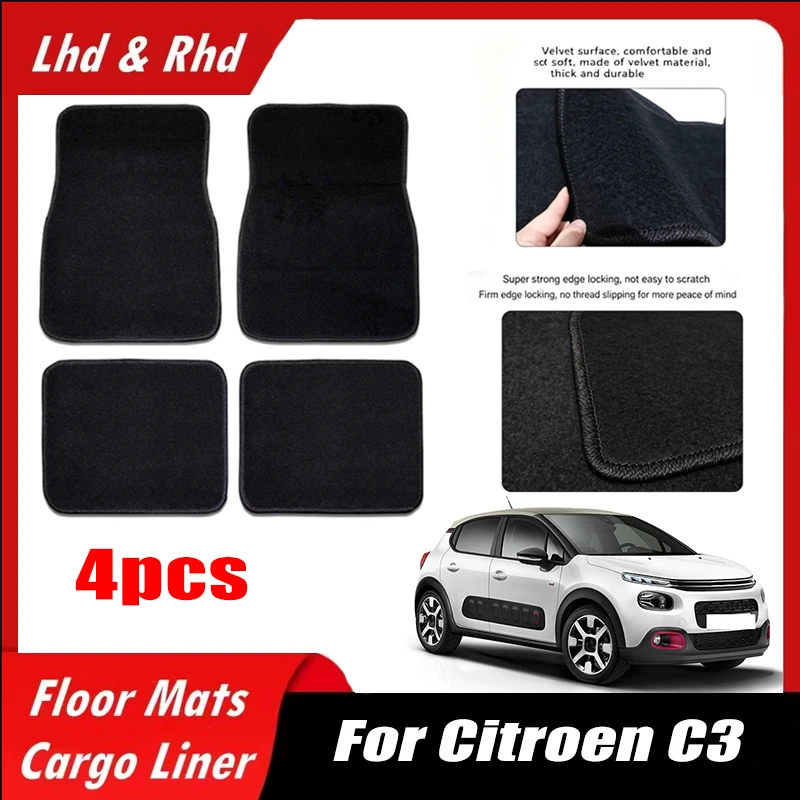 4pcs Car Floor Mats All-Weather Easy To Clean Durable Anti-Slip Interior Protection Floor Liners For Citroen C3 Accessories
4pcs Car Floor Mats All-Weather Easy To Clean Durable Anti-Slip Interior Protection Floor Liners For Citroen C3 Accessories