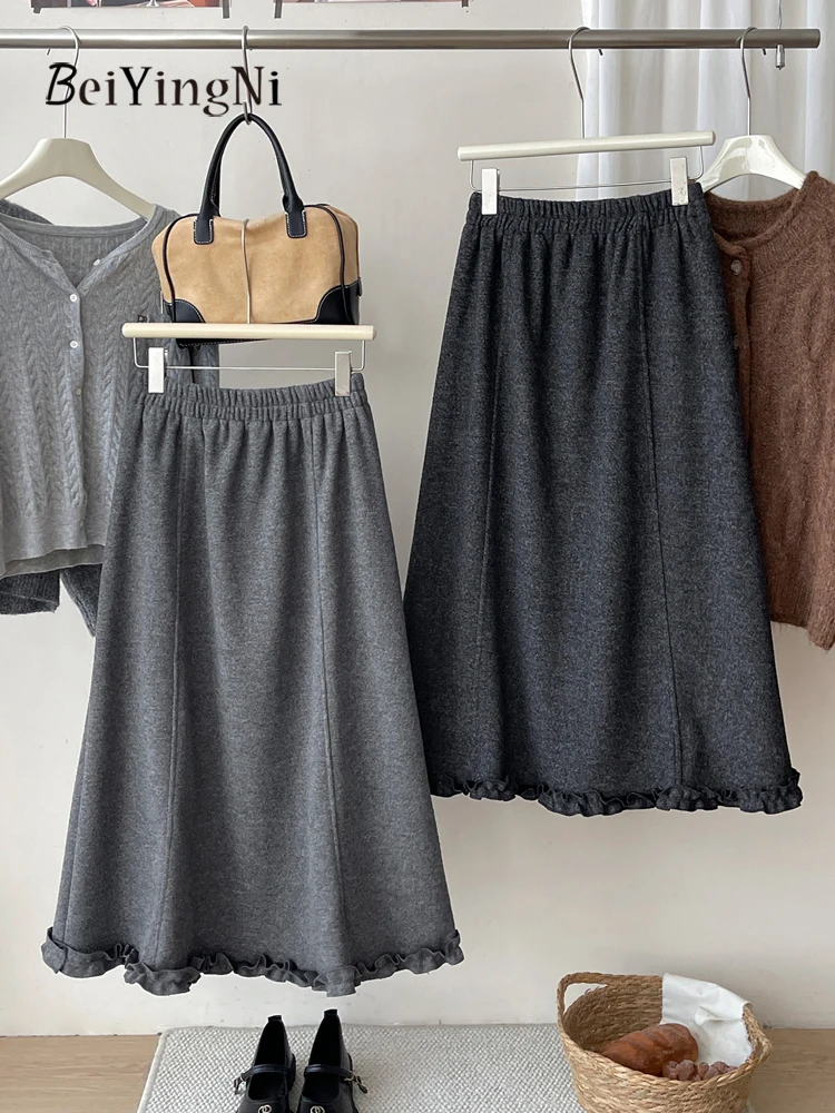 Beiyingni 2025 New Fashion Women's A-line Skirt Solid Color Edible Tree Fungus Cashmere Thicken Gray Long Skirts Female Fladas
Beiyingni 2025 New Fashion Women's A-line Skirt Solid Color Edible Tree Fungus Cashmere Thicken Gray Long Skirts Female Fladas