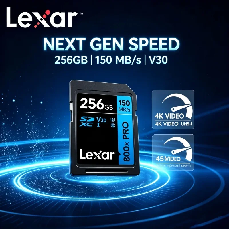 Lexar 800X Pro High Speed SD Memory Card 32GB 64GB 128GB 256GB UHS I V30 150MB s for 4K Camera Photography
Lexar 800X Pro High Speed SD Memory Card 32GB 64GB 128GB 256GB UHS I V30 150MB s for 4K Camera Photography