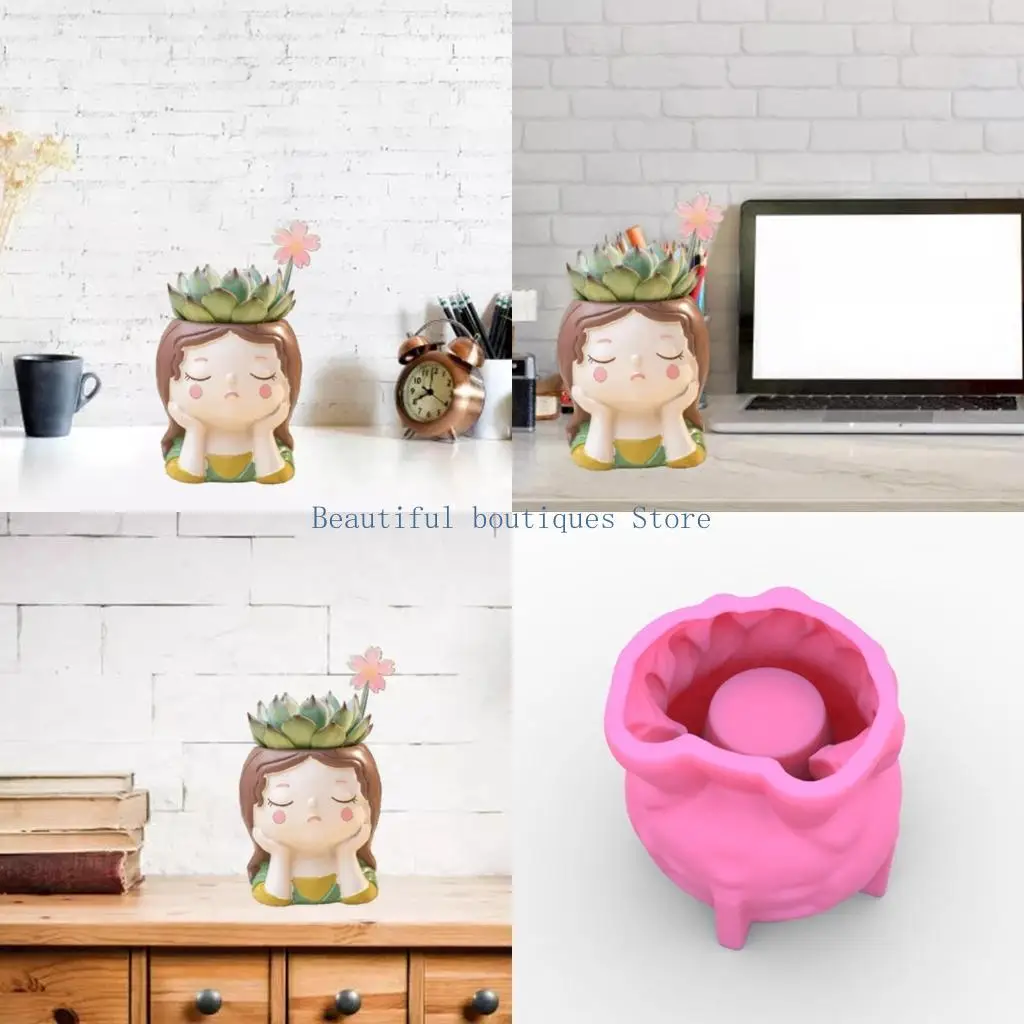 U4LF Girl Flowerpot Epoxy Resin Mold Succulents Plant Pot Concrete Plaster Silicone Mould DIY Crafts Home Decorations Tools
U4LF Girl Flowerpot Epoxy Resin Mold Succulents Plant Pot Concrete Plaster Silicone Mould DIY Crafts Home Decorations Tools