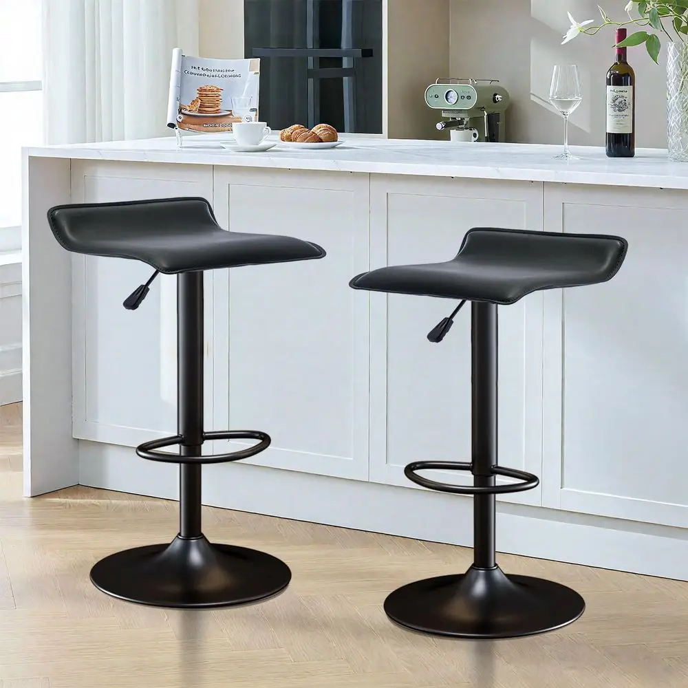 Adjustable Swivel Bar Stools Set of 2, Modern PU Leather Backless Counter Height Stools with Footrest amp Gas Lift for Kitchen
Adjustable Swivel Bar Stools Set of 2, Modern PU Leather Backless Counter Height Stools with Footrest amp Gas Lift for Kitchen