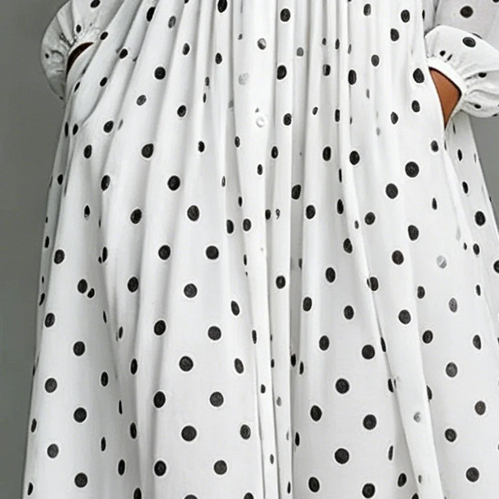 Women's Boho Black White Polka Dot and Stripe Print Long Sleeve Maxi Dress Buttoned High Waist Elegant Party Outfit Casual Dress
Women's Boho Black White Polka Dot and Stripe Print Long Sleeve Maxi Dress Buttoned High Waist Elegant Party Outfit Casual Dress