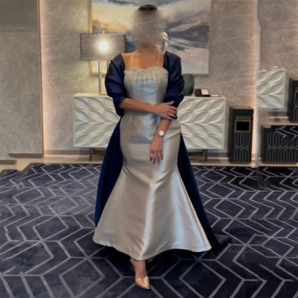 MINGLAN Luxury Stapless Half Sleeve Mermaid Long Evening Dress Ankle Length Sweep Train Bow Formal New Prom Gown For Woman
MINGLAN Luxury Stapless Half Sleeve Mermaid Long Evening Dress Ankle Length Sweep Train Bow Formal New Prom Gown For Woman