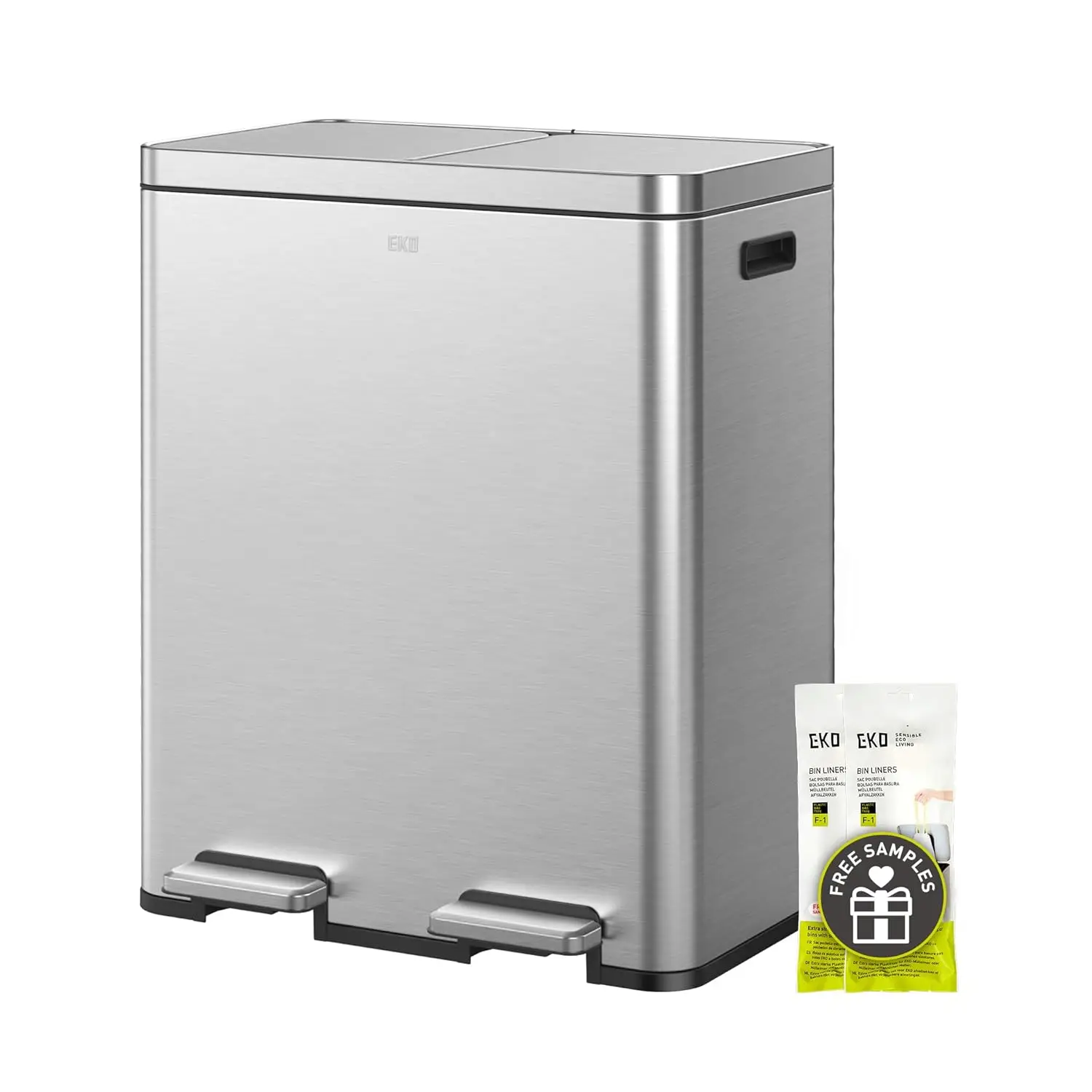 Dual Recycling Trash Can 8+8Gal Removable Liners Independent Lids Pedals Stainless Steel Kitchen, Custom
Dual Recycling Trash Can 8+8Gal Removable Liners Independent Lids Pedals Stainless Steel Kitchen, Custom