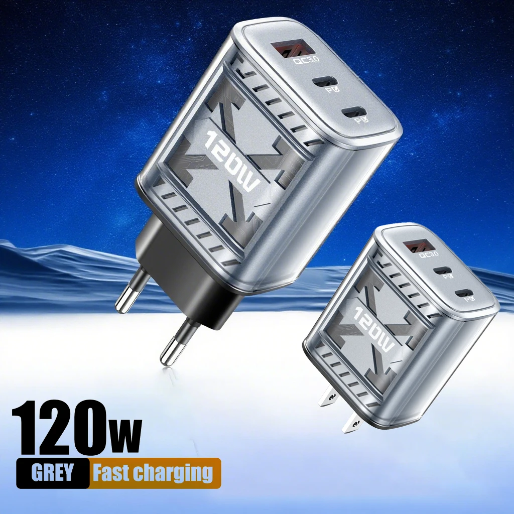PD 120W USB Charger Type C Fast Charging Mobile Phone Charger For iPhone 15 16 Pro Samsung Xiaomi Huawei EU/US Plug Wall Charger
PD 120W USB Charger Type C Fast Charging Mobile Phone Charger For iPhone 15 16 Pro Samsung Xiaomi Huawei EU/US Plug Wall Charger