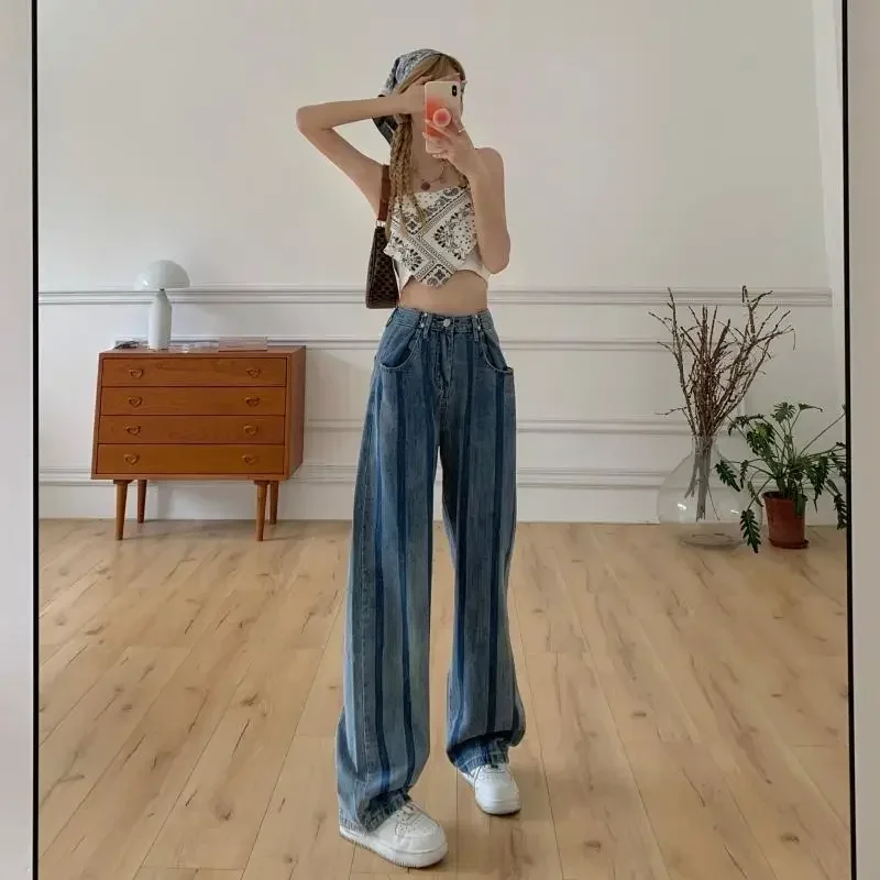 Pants for Women Stripe Trousers High Waist Shot Womens Jeans Straight Leg Blue Streetwear Z Cool 2024 Quality South Korea Office
Pants for Women Stripe Trousers High Waist Shot Womens Jeans Straight Leg Blue Streetwear Z Cool 2024 Quality South Korea Office