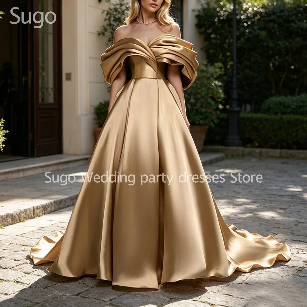 Customized Gold Long Ball Gowns for Special Occasions Floor-Length Sweep Train Women Gala Prom Party Evening Dresses 2026
Customized Gold Long Ball Gowns for Special Occasions Floor-Length Sweep Train Women Gala Prom Party Evening Dresses 2026