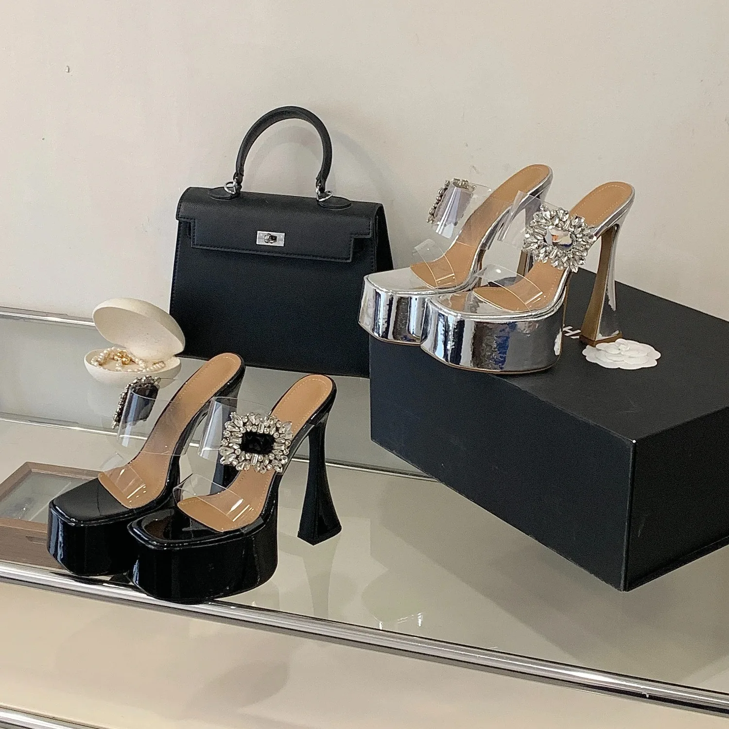 Summer New Square Toe Double Rhinestone Buckle Platform Block Heel Nightclub Party Sandals For Fashion Evening Daily Outfit
Summer New Square Toe Double Rhinestone Buckle Platform Block Heel Nightclub Party Sandals For Fashion Evening Daily Outfit