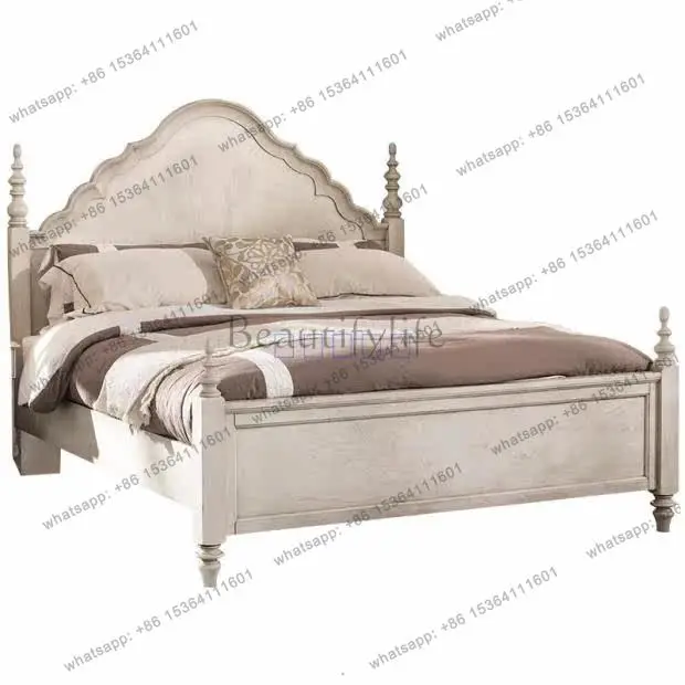American country-style solid wood bed, vintage and distressed, 1.8-meter European modern bedroom natural wood bed, custom design
American country-style solid wood bed, vintage and distressed, 1.8-meter European modern bedroom natural wood bed, custom design