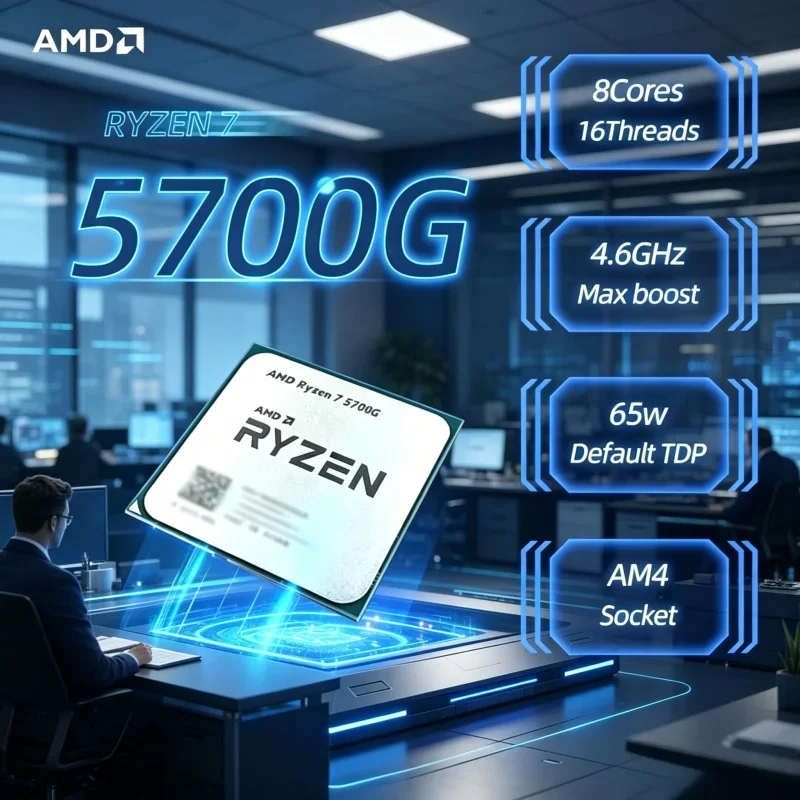 High Frequency 4.6GHz AMD R7 5700G 100% Brand New 8-Core 16-Thread 16MB L3 Cache Socket AM4 CPU Provided No Packaged Box
High Frequency 4.6GHz AMD R7 5700G 100% Brand New 8-Core 16-Thread 16MB L3 Cache Socket AM4 CPU Provided No Packaged Box