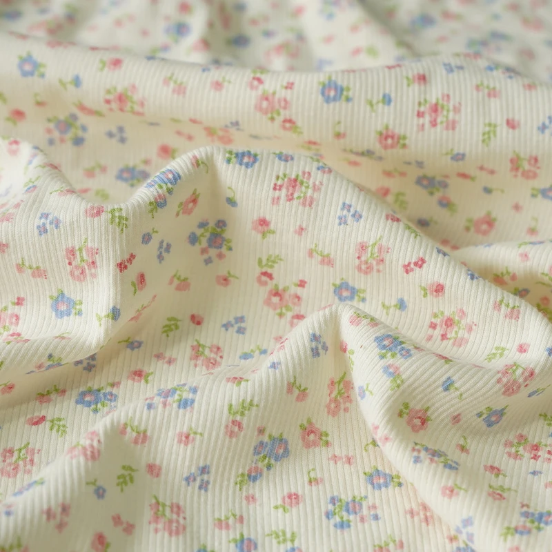 135x50cm Small Floral Rib Knit Fabric Cotton Lycra Jersey Stretch For Summer Children's Clothing DIY Sewing Cloth YHA0275
135x50cm Small Floral Rib Knit Fabric Cotton Lycra Jersey Stretch For Summer Children's Clothing DIY Sewing Cloth YHA0275