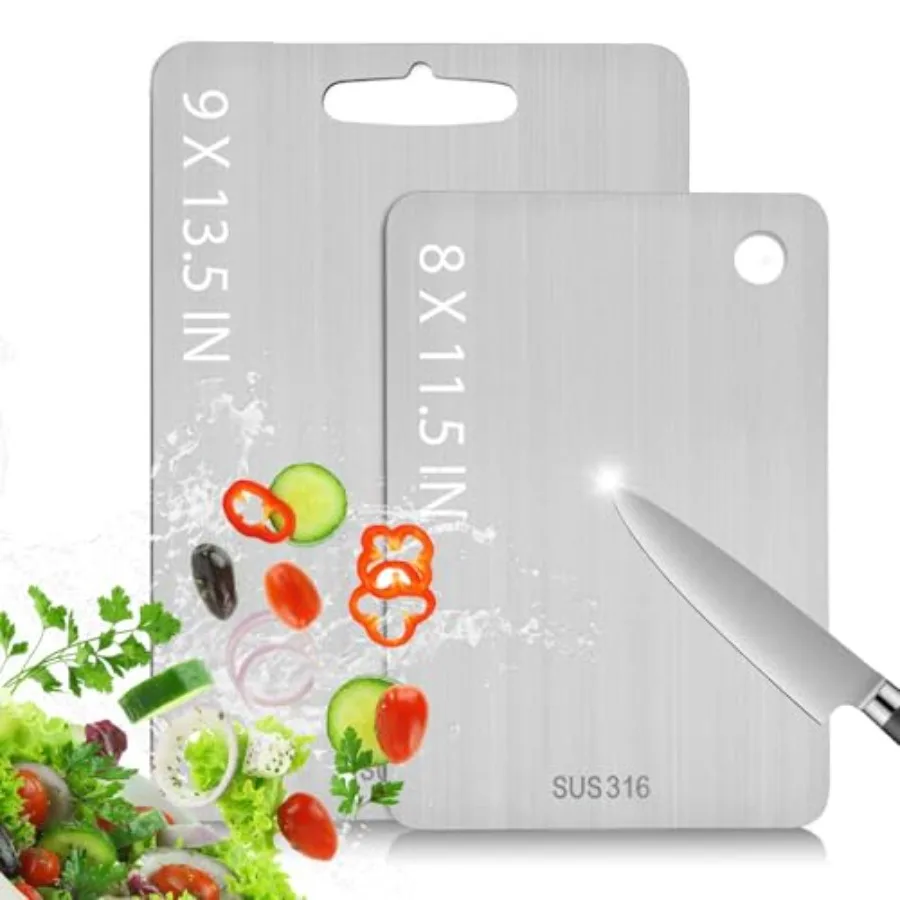 Stainless Steel Cutting Board for Kitchen 316 Medical Grade Double Sided Non Toxic Non Moldy Dishwasher Safe Best Gift for Home
Stainless Steel Cutting Board for Kitchen 316 Medical Grade Double Sided Non Toxic Non Moldy Dishwasher Safe Best Gift for Home