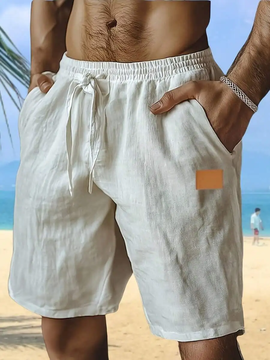 Mens Linen Beach Shorts With Drawstring Waist And Elastic Pockets - Breathable Solid Color Casual Summer Wear
Mens Linen Beach Shorts With Drawstring Waist And Elastic Pockets - Breathable Solid Color Casual Summer Wear