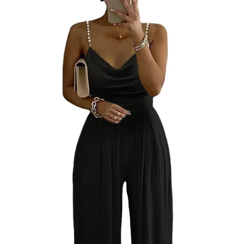 Sexy Sleeveless Suspended Jumpsuit Women Overalls Summer Backless Romper Elegant Party Prom High Waist Regular Fit Jumpsuits
Sexy Sleeveless Suspended Jumpsuit Women Overalls Summer Backless Romper Elegant Party Prom High Waist Regular Fit Jumpsuits