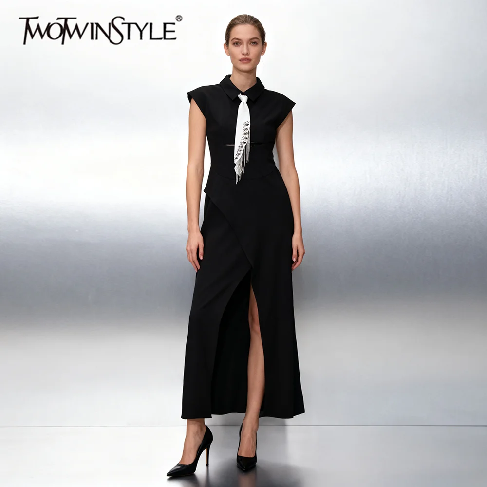 TWOTWINSTYLE утягивающий шарф, темпераментные платья для женщин, туника без рукавов с лацканами, лоскутное модное платье из бисера, женское новое платье
TWOTWINSTYLE утягивающий шарф, темпераментные платья для женщин, туника без рукавов с лацканами, лоскутное модное платье из бисера, женское новое платье