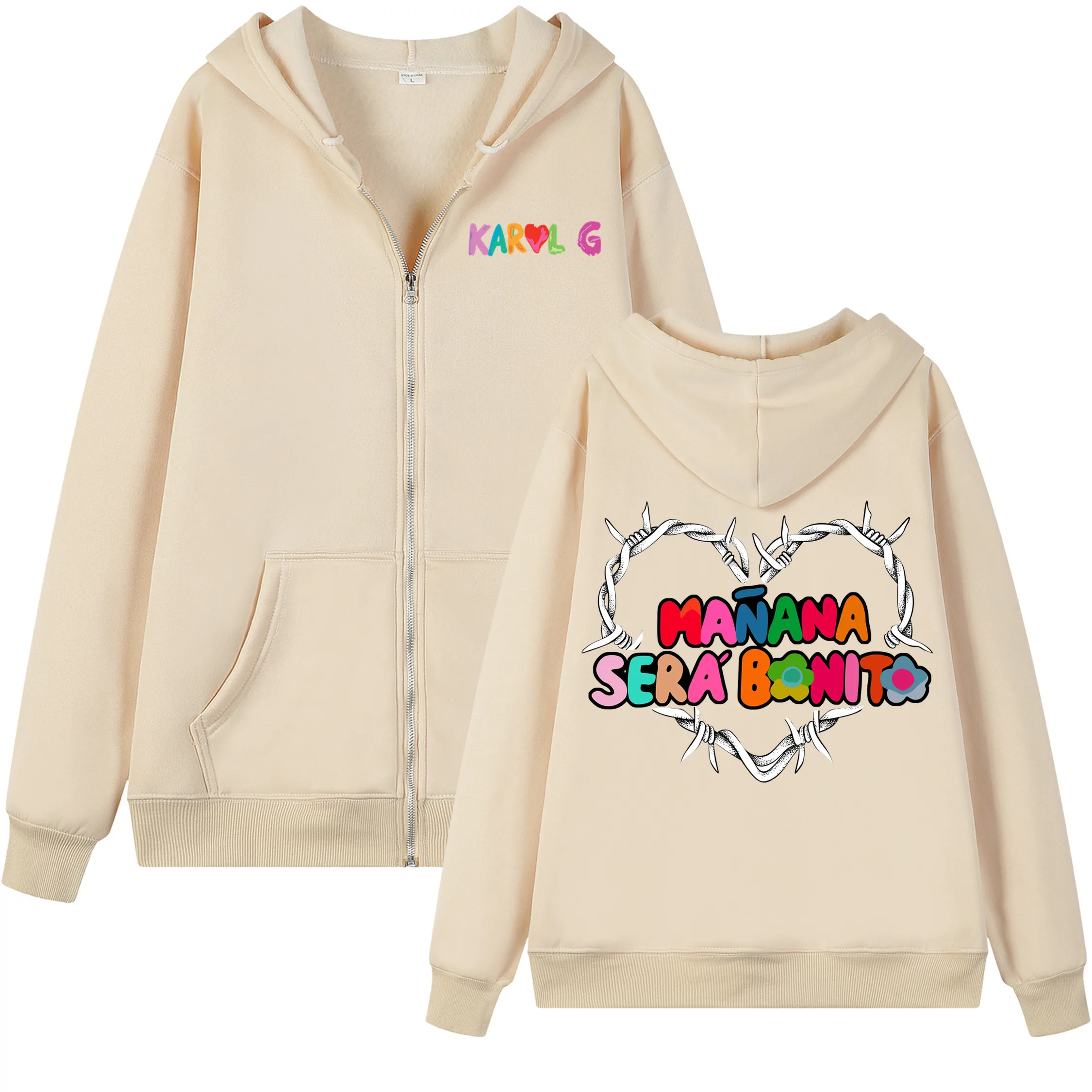 Trendy New Karol G Pattern Printed Hooded Zipper Sweatshirt Unisex Hip Hop Street Comfortable Loose High Quality Hot Sell Coat
Trendy New Karol G Pattern Printed Hooded Zipper Sweatshirt Unisex Hip Hop Street Comfortable Loose High Quality Hot Sell Coat