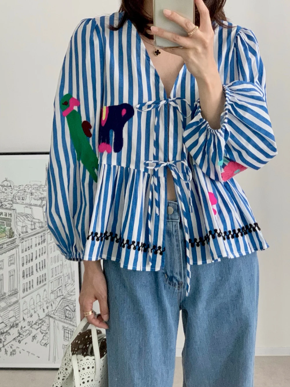 Chic Loose Women's Striped Shirt Knot Babydoll Top Breathable Cotton Polyester Long Sleeve Cute Style Summer Fashion
Chic Loose Women's Striped Shirt Knot Babydoll Top Breathable Cotton Polyester Long Sleeve Cute Style Summer Fashion
