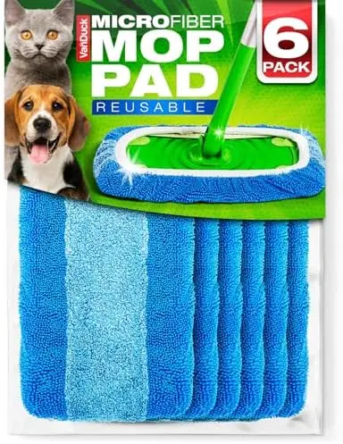 VanDuck Reusable Microfiber Mop Pads for Swiffer Sweeper (6-Pack) – Washable & Heavy Duty for Wet/Dry Floor Cleaning
VanDuck Reusable Microfiber Mop Pads for Swiffer Sweeper (6-Pack) – Washable & Heavy Duty for Wet/Dry Floor Cleaning