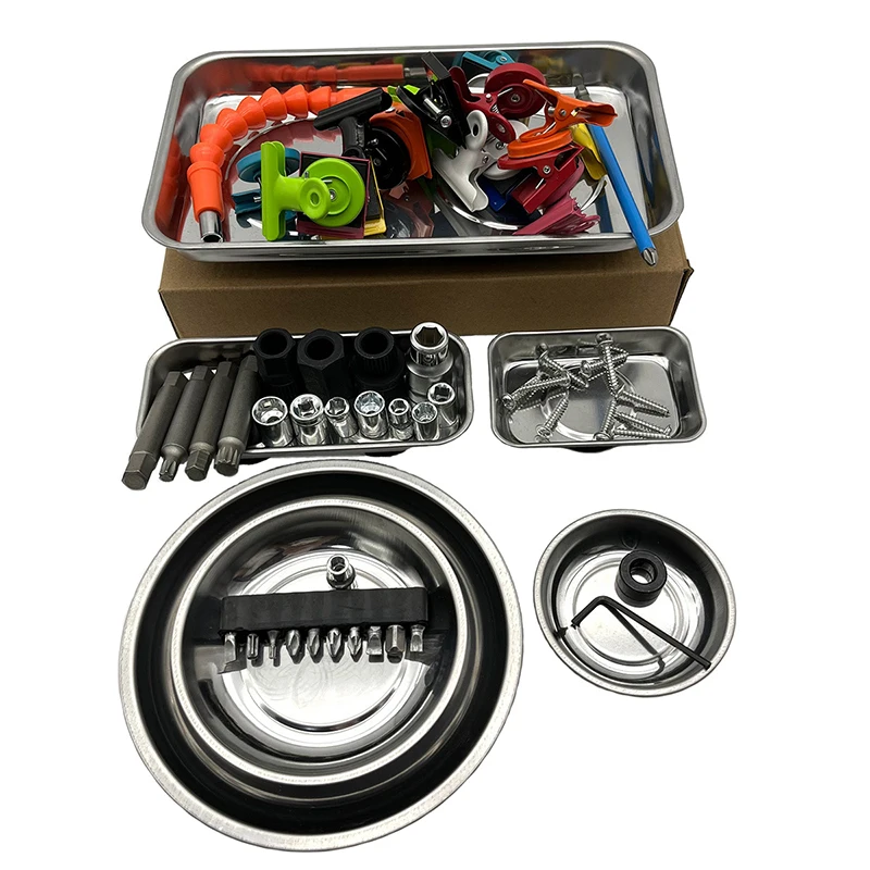 Rectangular Circular Magnetic Stainless Steel Parts Tray 4 Inch 6 Inch for Screws Nuts Bolts Storage Utility for Home Workshop
Rectangular Circular Magnetic Stainless Steel Parts Tray 4 Inch 6 Inch for Screws Nuts Bolts Storage Utility for Home Workshop