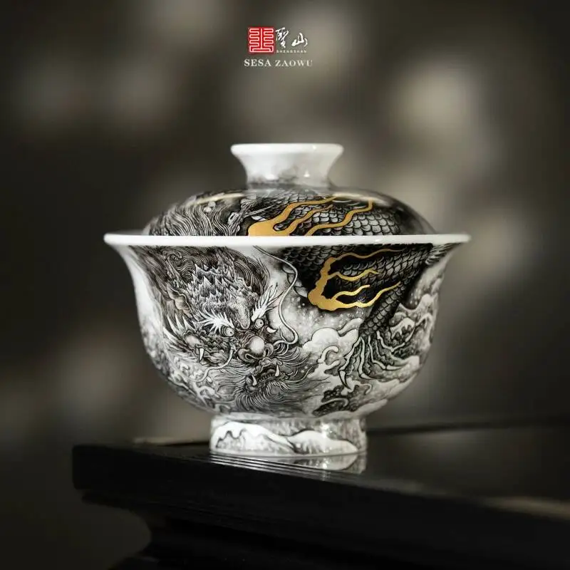 Sacred Mountain Jingdezhen Pastel Ink Dragon Pressed-Hand Ceramic Set Hand-Painted Cup Tea Brewing Cover Bowl
Sacred Mountain Jingdezhen Pastel Ink Dragon Pressed-Hand Ceramic Set Hand-Painted Cup Tea Brewing Cover Bowl