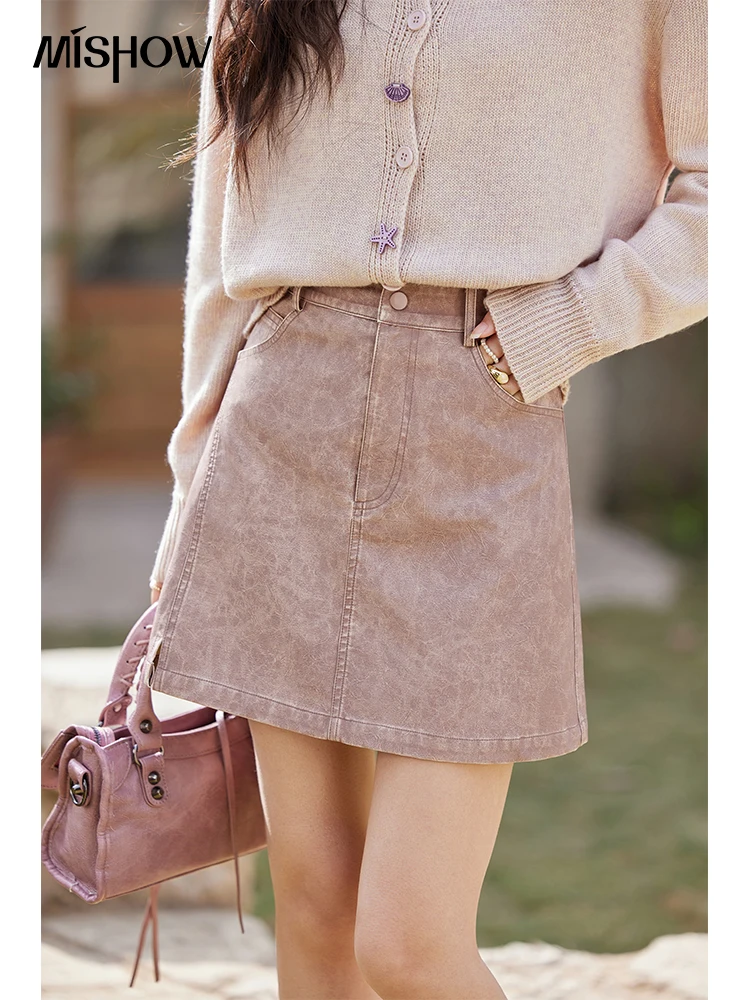 MISHOW Pink PU Leather Short Skirt for Women Spring 2025 A-line High Waist Slim Design Hem Side Slit Versatile Skirts MXE15B0678
MISHOW Pink PU Leather Short Skirt for Women Spring 2025 A-line High Waist Slim Design Hem Side Slit Versatile Skirts MXE15B0678