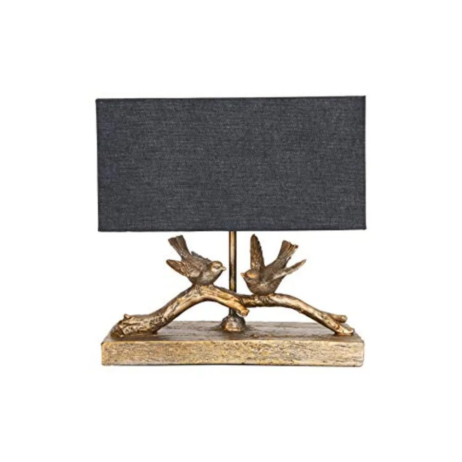 Rustic Resin Bird Table Lamp with Black Rectangle Shade Finish
Rustic Resin Bird Table Lamp with Black Rectangle Shade Finish
