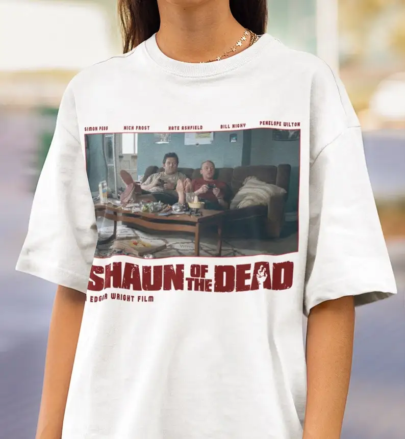Shaun of The Dead Футболка по мотивам фильма, унисекс, Эдгар Райт Симон Пегг Ник Фрост, винтажная искусственная кожа, подарок для культовой классики
Shaun of The Dead Футболка по мотивам фильма, унисекс, Эдгар Райт Симон Пегг Ник Фрост, винтажная искусственная кожа, подарок для культовой классики