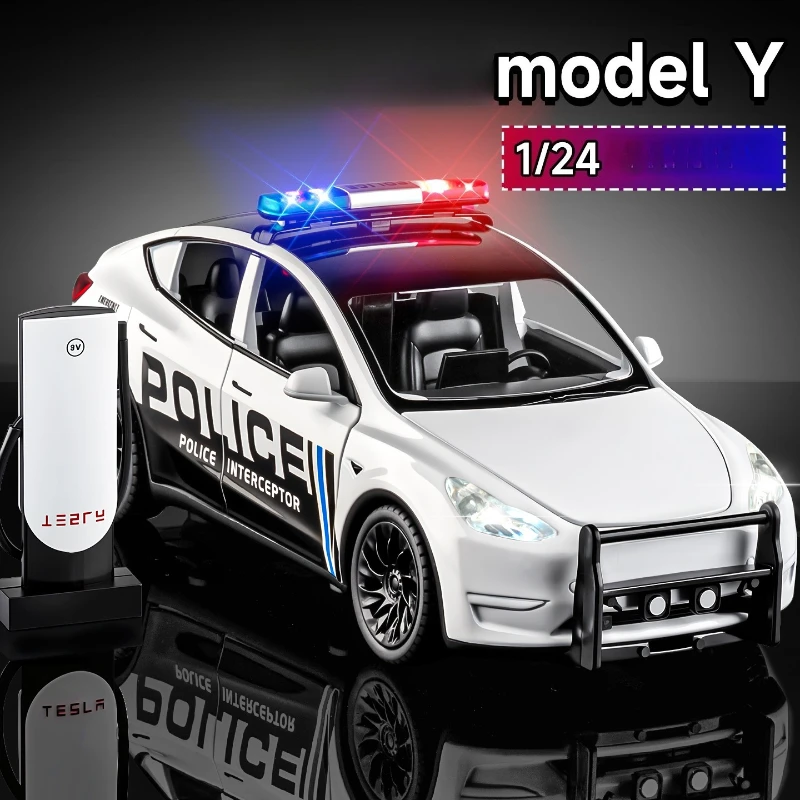 1:24 модель Y, полицейский автомобиль, высокая имитация литья под давлением, модель автомобиля из металлического сплава, звуковой свет, коллекция с откатным механизмом, детские игрушки, подарки 
1:24 модель Y, полицейский автомобиль, высокая имитация литья под давлением, модель автомобиля из металлического сплава, звуковой свет, коллекция с откатным механизмом, детские игрушки, подарки
