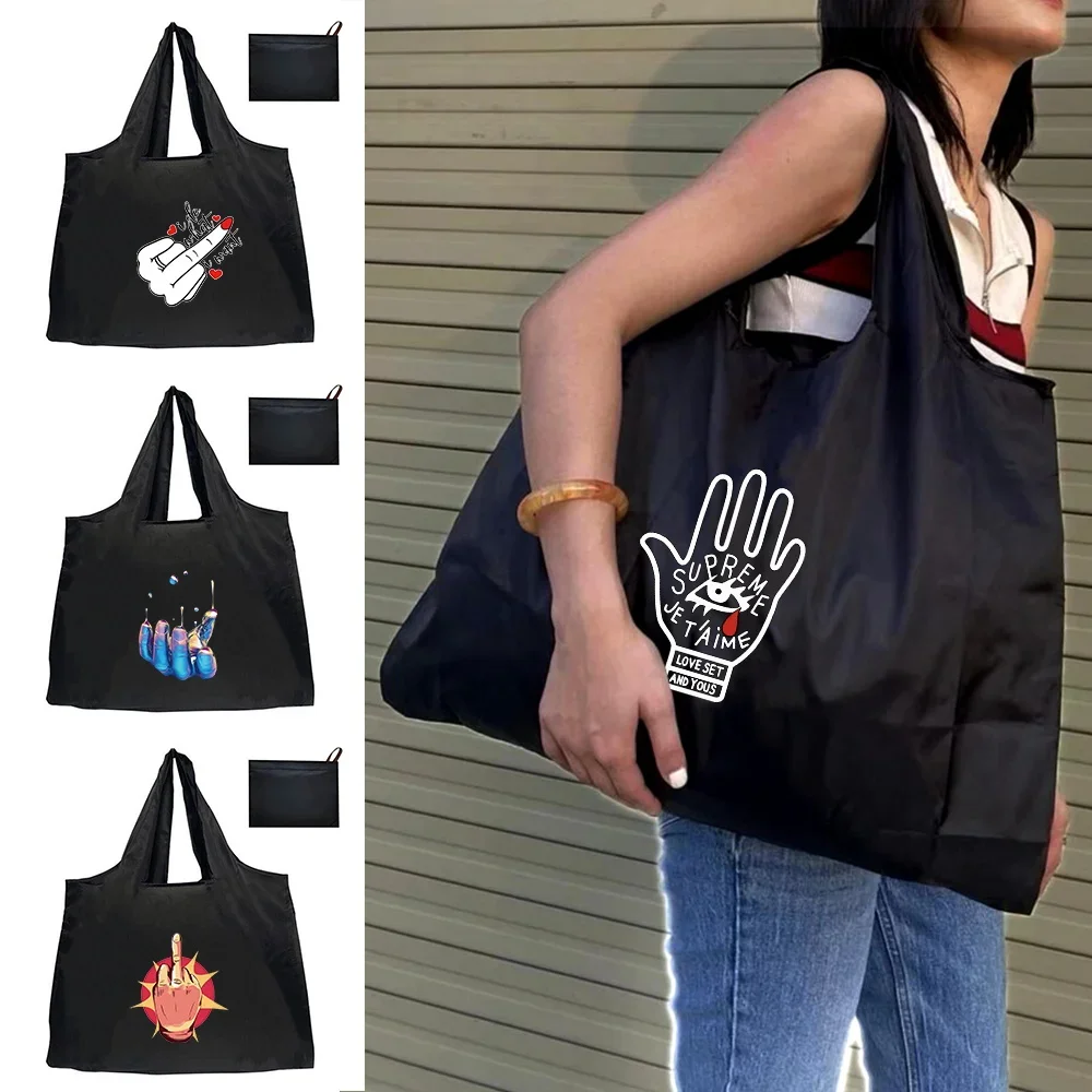 Tote Bags Shoulder Bag Foldable Shopping Bag Reusable Handbags Tote Pouch Hand Pattern Series Convenient Large-capacity Bag
Tote Bags Shoulder Bag Foldable Shopping Bag Reusable Handbags Tote Pouch Hand Pattern Series Convenient Large-capacity Bag
