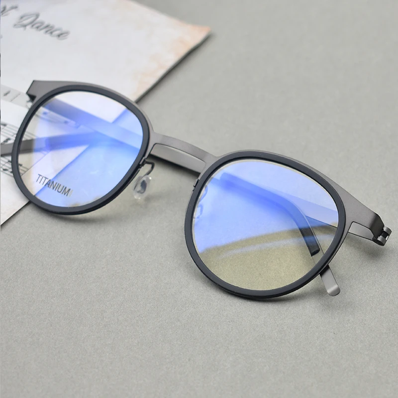 Rockjoy Titanium Eyeglasses Frame Male Women No Screw 10g Round Glasses Men Black Spectacles for Prescription
Rockjoy Titanium Eyeglasses Frame Male Women No Screw 10g Round Glasses Men Black Spectacles for Prescription