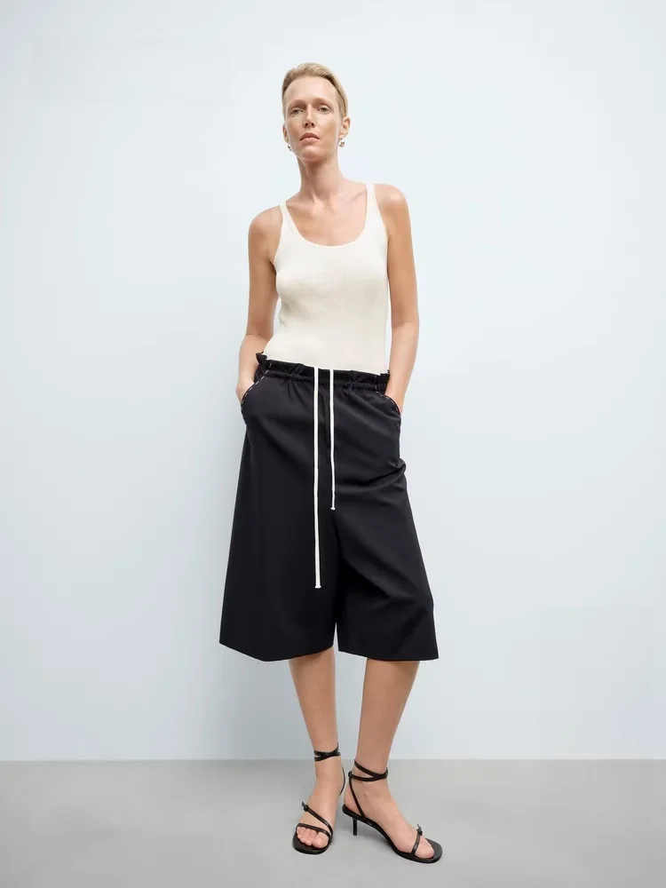 Edition Women's Suit Shorts Spring 2025 Elastic Waist Dangle Straight Leg Seven-Five Pants Casual Comfortable Fit Edition
Edition Women's Suit Shorts Spring 2025 Elastic Waist Dangle Straight Leg Seven-Five Pants Casual Comfortable Fit Edition