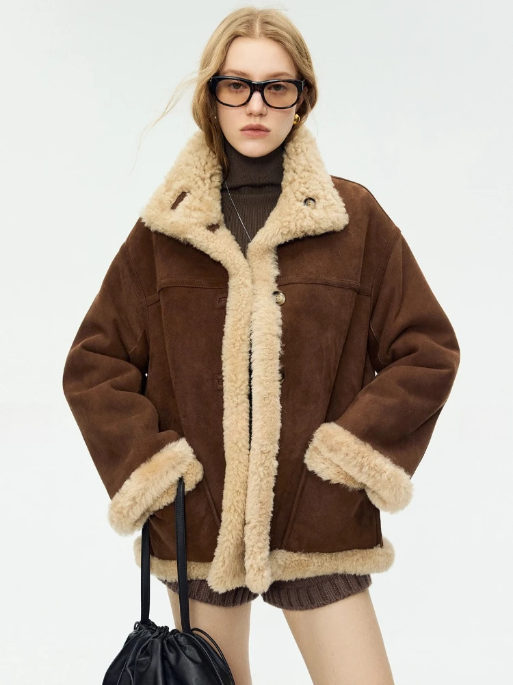 High-end Luxury Merino Sheep Fur Suede Jackets for Women 2026 New Simple Double-sided Wear Winter Genuine Leather Real Fur Coat
High-end Luxury Merino Sheep Fur Suede Jackets for Women 2026 New Simple Double-sided Wear Winter Genuine Leather Real Fur Coat