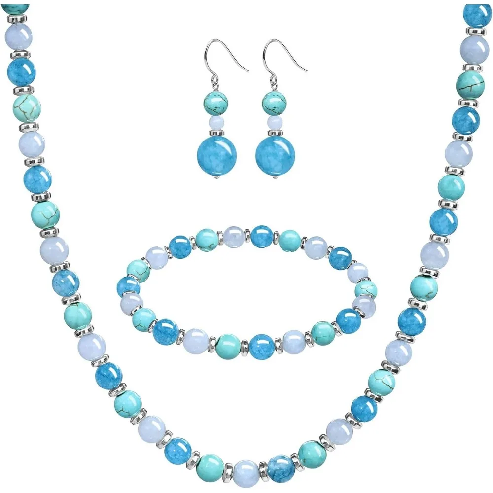 3Pcs Colorful Boho Gemstone Bead Choker Necklace Bracelet Earring Set Handmade Summer Beach Jewelry Gift for Women
3Pcs Colorful Boho Gemstone Bead Choker Necklace Bracelet Earring Set Handmade Summer Beach Jewelry Gift for Women