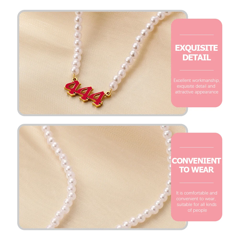 444 Pearl Clavicle Chain Necklace for Women Girls Elegant Angel Number Pendant Fashionable Choker Aesthetic Jewelry for Party
444 Pearl Clavicle Chain Necklace for Women Girls Elegant Angel Number Pendant Fashionable Choker Aesthetic Jewelry for Party