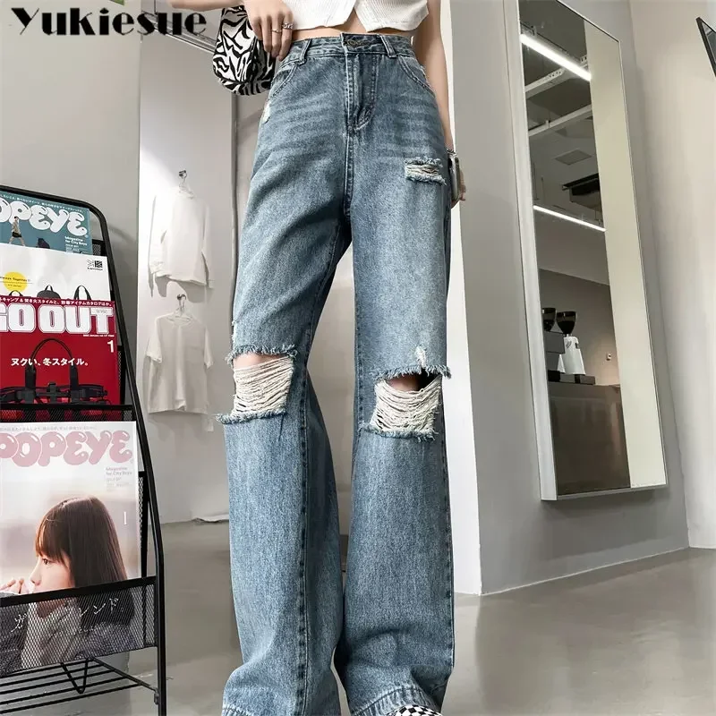 Streetwear Y2K Summer High Versatile Harajuku Straight Pants Ladies Ripped Jeans High Waist Loose Wide Leg Pants Ladies Jeans
Streetwear Y2K Summer High Versatile Harajuku Straight Pants Ladies Ripped Jeans High Waist Loose Wide Leg Pants Ladies Jeans