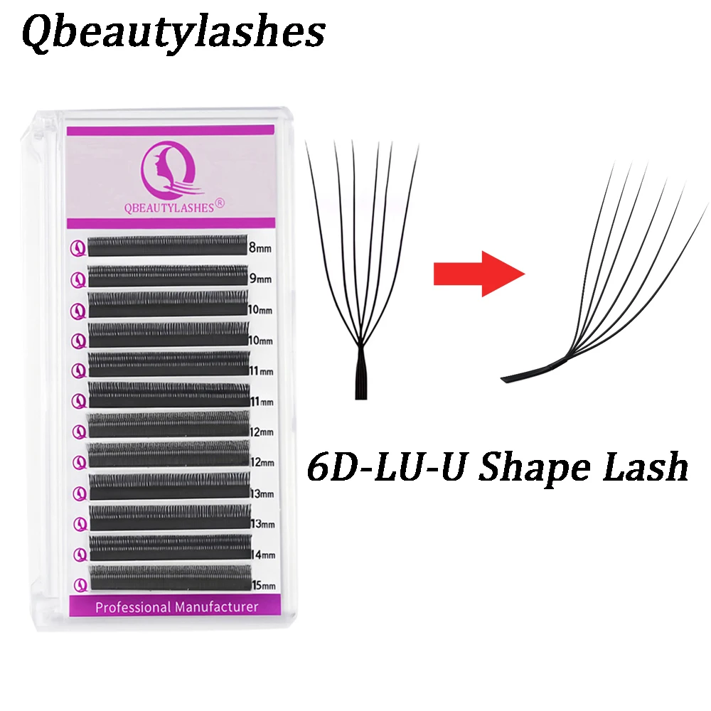 Qbeautylashes Cilios 6D U Shape Eyelash Extensions LU Curl Premade Fans Soft Natural Individual False Lashes Wholesale
Qbeautylashes Cilios 6D U Shape Eyelash Extensions LU Curl Premade Fans Soft Natural Individual False Lashes Wholesale