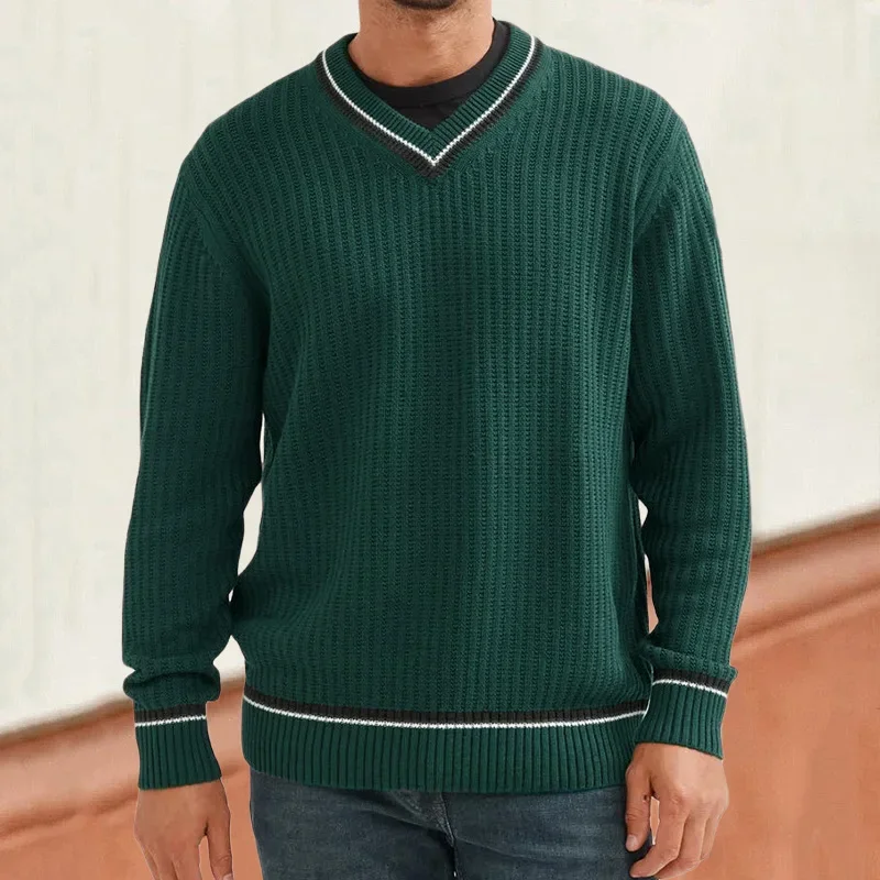 2023 New Autumn/Winter Color Matching Knitwear V-Neck Long Sleeve Pullover Sweater Fashion Men's Wear
2023 New Autumn/Winter Color Matching Knitwear V-Neck Long Sleeve Pullover Sweater Fashion Men's Wear