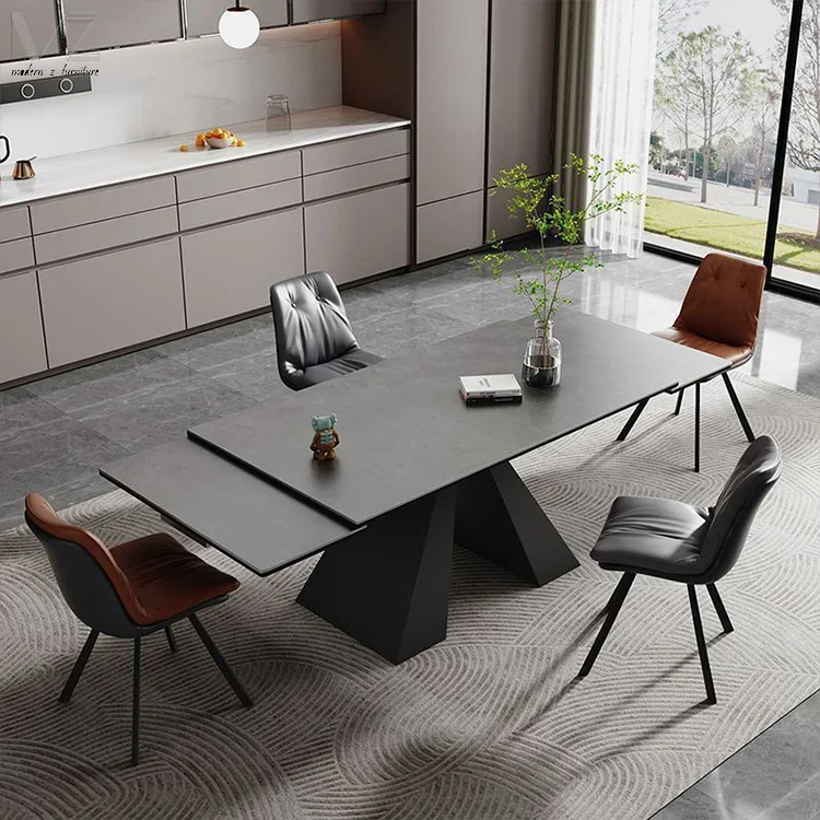 Hot Sales Luxury Modern Expandable Dinning Room Table Set Retractable Kitchen Furniture Sintered Stone Marble Top Extendable Din
Hot Sales Luxury Modern Expandable Dinning Room Table Set Retractable Kitchen Furniture Sintered Stone Marble Top Extendable Din