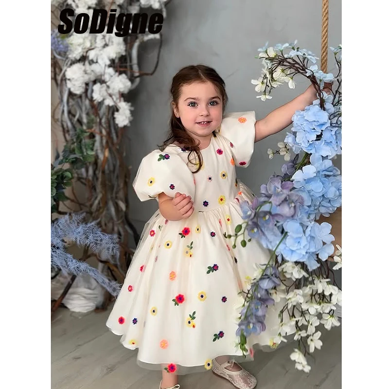 SoDigne A-line Tulle Embroidery Flower Girl Dress Short Sleeves Girl Communion Dresses Children's Birthday Gowns Customized
SoDigne A-line Tulle Embroidery Flower Girl Dress Short Sleeves Girl Communion Dresses Children's Birthday Gowns Customized