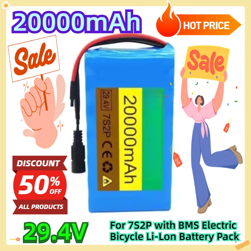 For 29.4V 20Ah 7S2P with BMS Electric Bicycle Li-Lon Battery Pack
For 29.4V 20Ah 7S2P with BMS Electric Bicycle Li-Lon Battery Pack