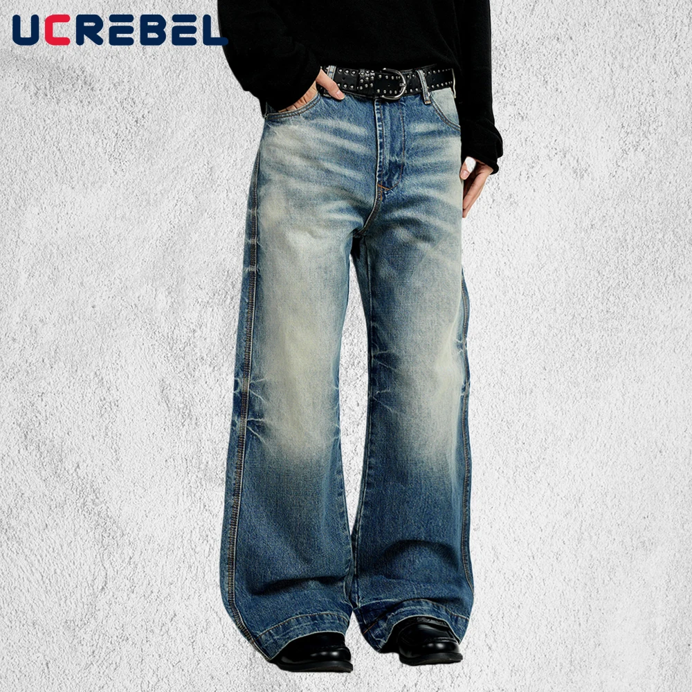 Distressed Gradient Dyed Jeans Mens Retro High Street Straight Baggy Wide Leg Washed Denim Pants Man
Distressed Gradient Dyed Jeans Mens Retro High Street Straight Baggy Wide Leg Washed Denim Pants Man