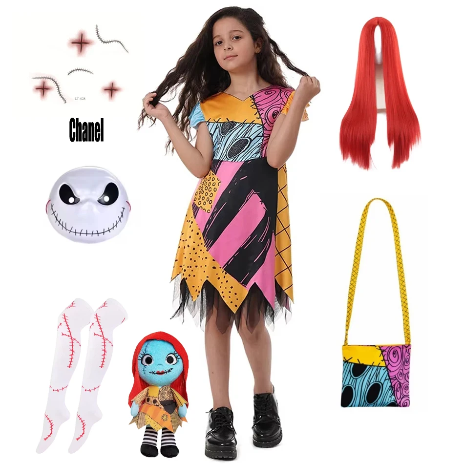 Girls Sally Halloween Cosplay Costume Sally Jack The Nightmare Before Christmas Role Play Dress Carnival Party Clothes
Girls Sally Halloween Cosplay Costume Sally Jack The Nightmare Before Christmas Role Play Dress Carnival Party Clothes