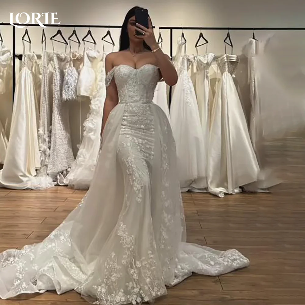 LORIE Vintage Lace Mermaid Wedding Dress 3D Flower Appliques Off Shoulder Sweetheart Bridal Gown Princess Bride GownCustomized
LORIE Vintage Lace Mermaid Wedding Dress 3D Flower Appliques Off Shoulder Sweetheart Bridal Gown Princess Bride GownCustomized