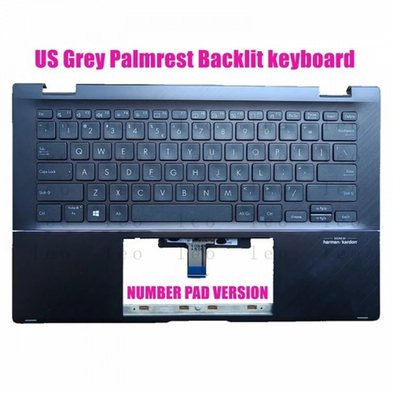 LL US Grey Palmrest Backlit keyboard for Asus UX463FA UX463FL Q427FL
LL US Grey Palmrest Backlit keyboard for Asus UX463FA UX463FL Q427FL