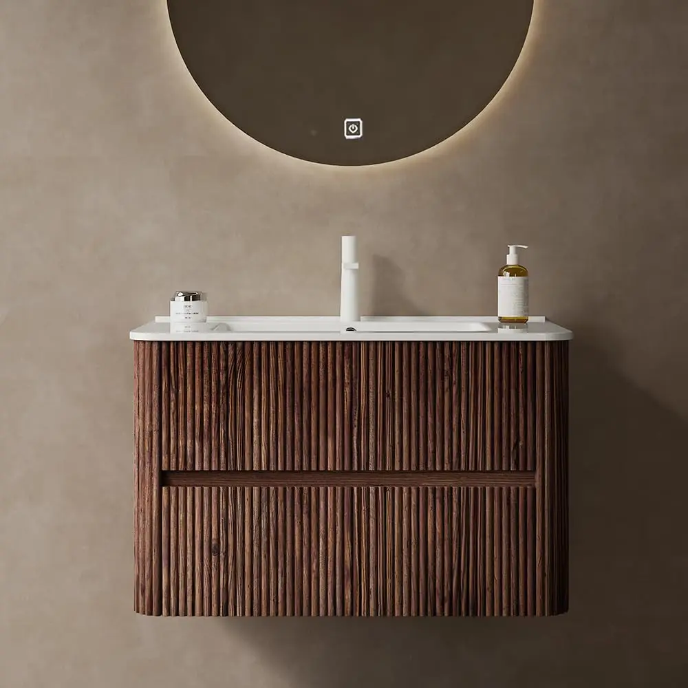 30in Floating Bathroom Vanity Wall Mount Cabinet 2 Soft Close Drawers Oak Plywood Pre-Assembled Ceramic Basin Walnut Customized
30in Floating Bathroom Vanity Wall Mount Cabinet 2 Soft Close Drawers Oak Plywood Pre-Assembled Ceramic Basin Walnut Customized